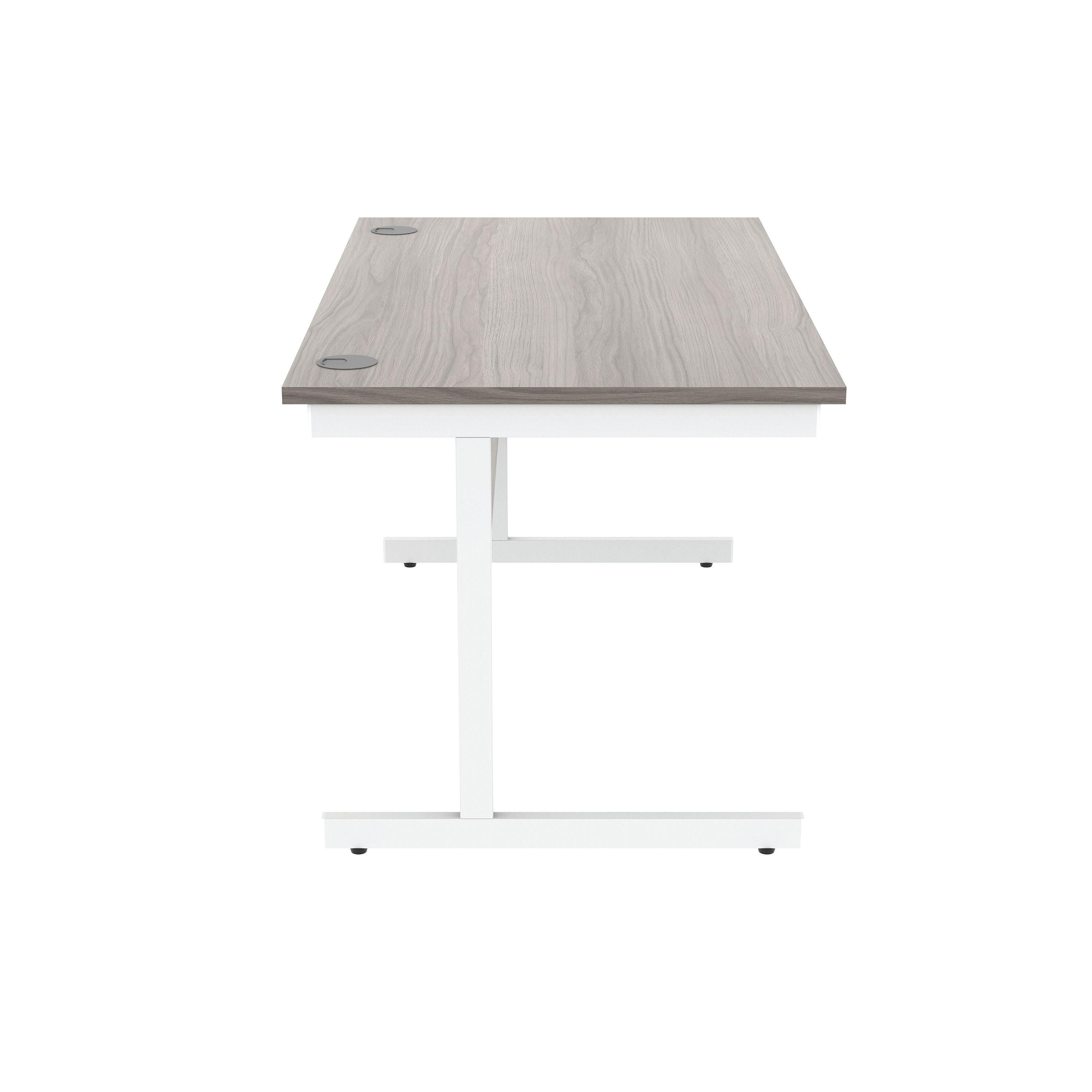Astin Rectangular Single Upright Cantilever Desk 1400x800x730 Alaskan Grey Oak/arctic White Kf803747