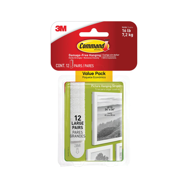 Command Large Picture Hanging Strips – (Pack of 12)