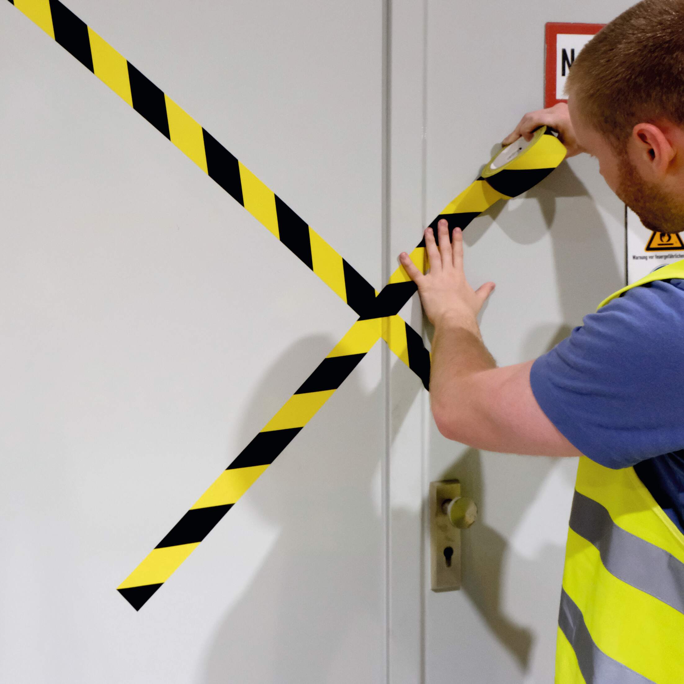 Durable DURALINE Removable PVC Hazard Warning Floor Marking Tape | 50mm x 33m