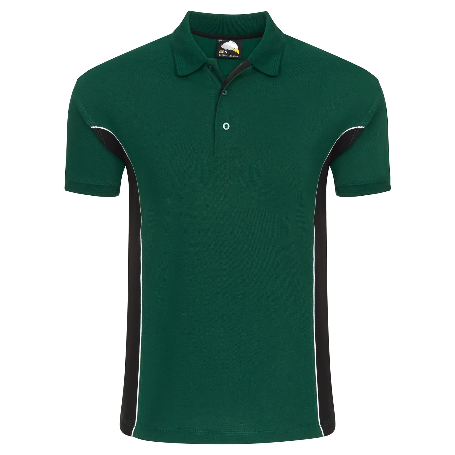 ORN Silverswift Two Tone Workwear Polo Shirt - Bottle Green/Black