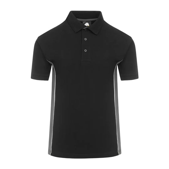 ORN Silverswift Two Tone Workwear Polo Shirt - Black/Grey