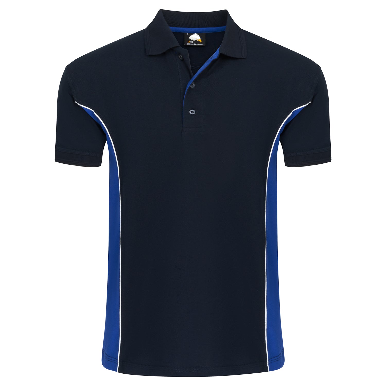 ORN Silverswift Two Tone Workwear Polo Shirt - Navy/Royal Blue