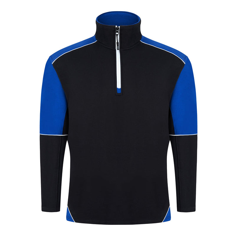 ORN Fireback 1/4 Zip Sweatshirt - Black/Royal Blue