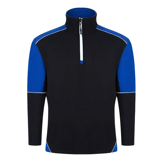 ORN Fireback 1/4 Zip Sweatshirt - Black/Royal Blue