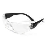 JSP Crackerjack Safety Specs - Clear Anti-scratch/Anti-mist Lenses - Black Frames - thumbnail 1