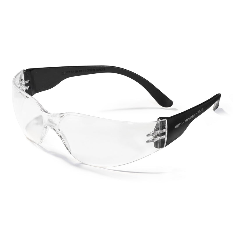 JSP Crackerjack Safety Specs - Clear Anti-scratch/Anti-mist Lenses - Black Frames