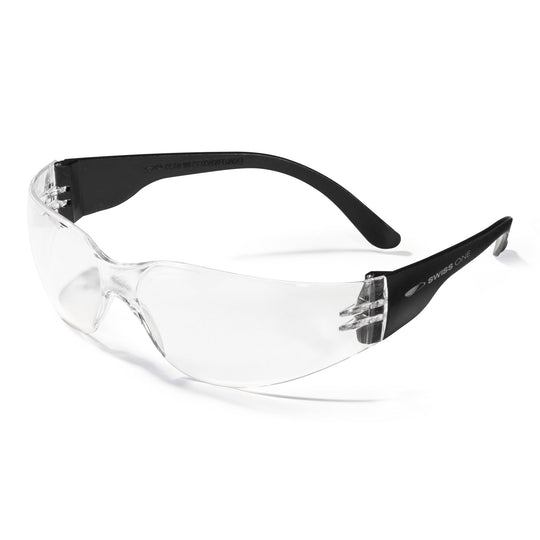 JSP Crackerjack Safety Specs - Clear Anti-scratch/Anti-mist Lenses - Black Frames