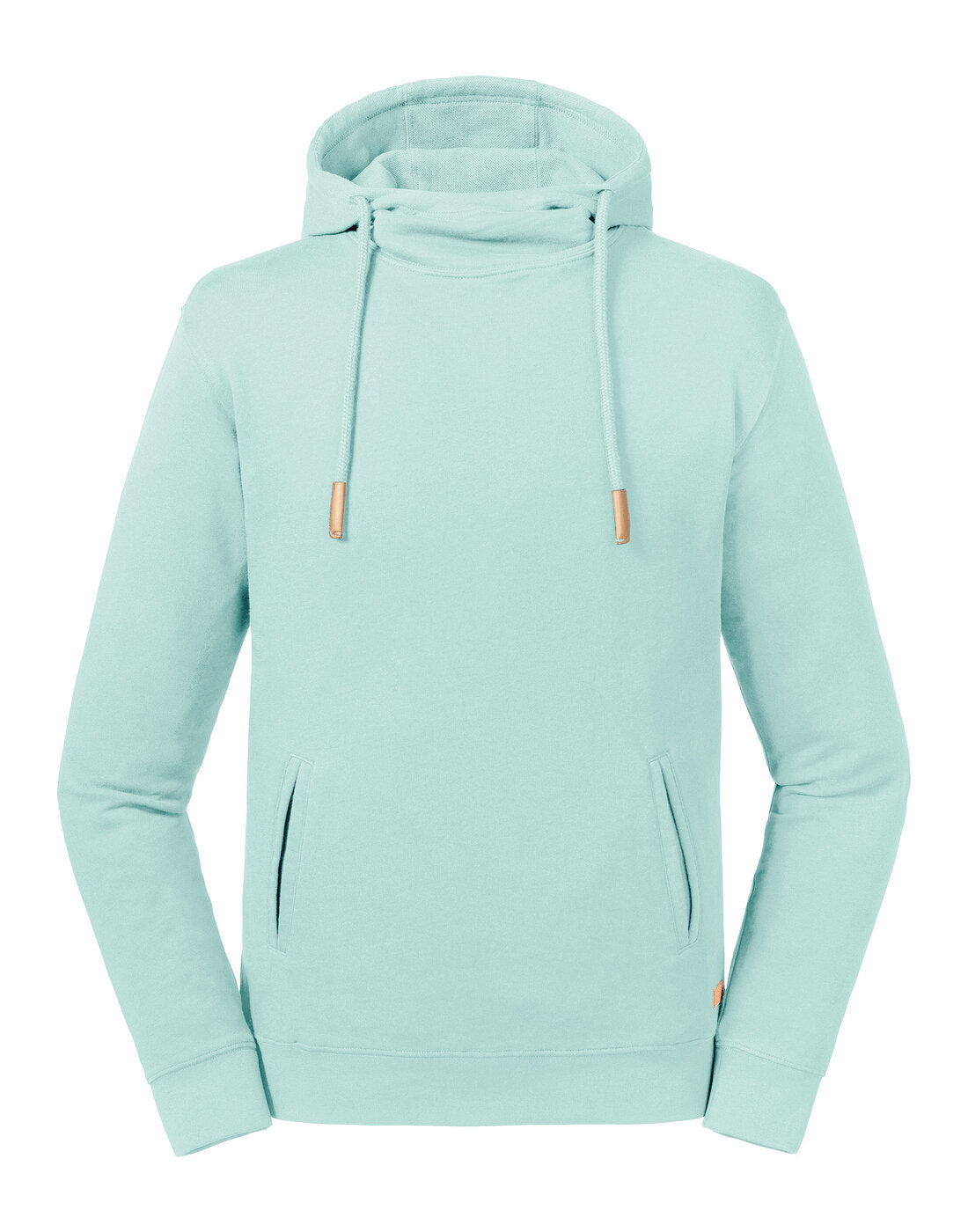 Russell Pure Prganic High Collared Hoodie Aqua