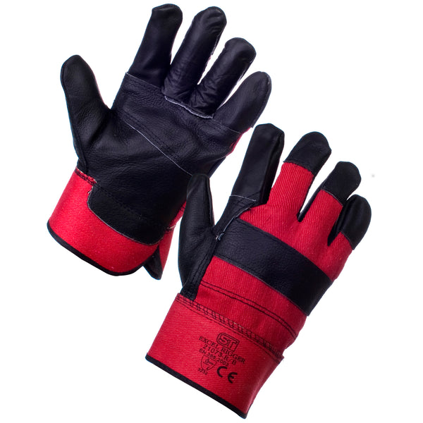 Supertouch Excel leather rigger glove with a reinforced palm.