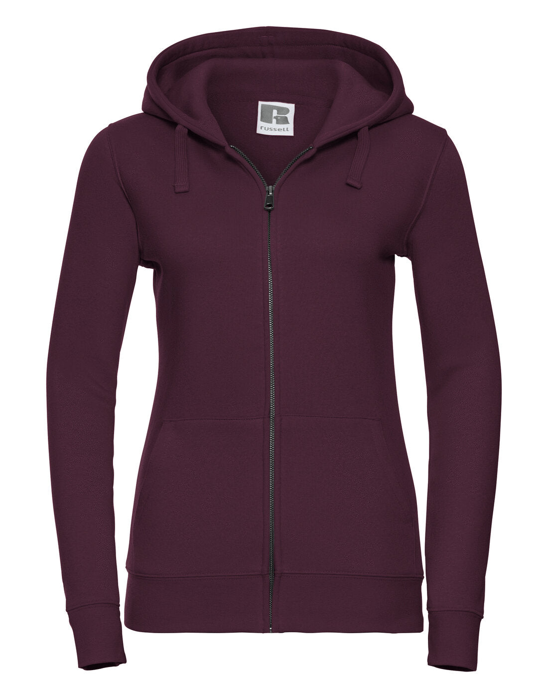 Russell Ladies Authentic Zipped Hood Burgundy
