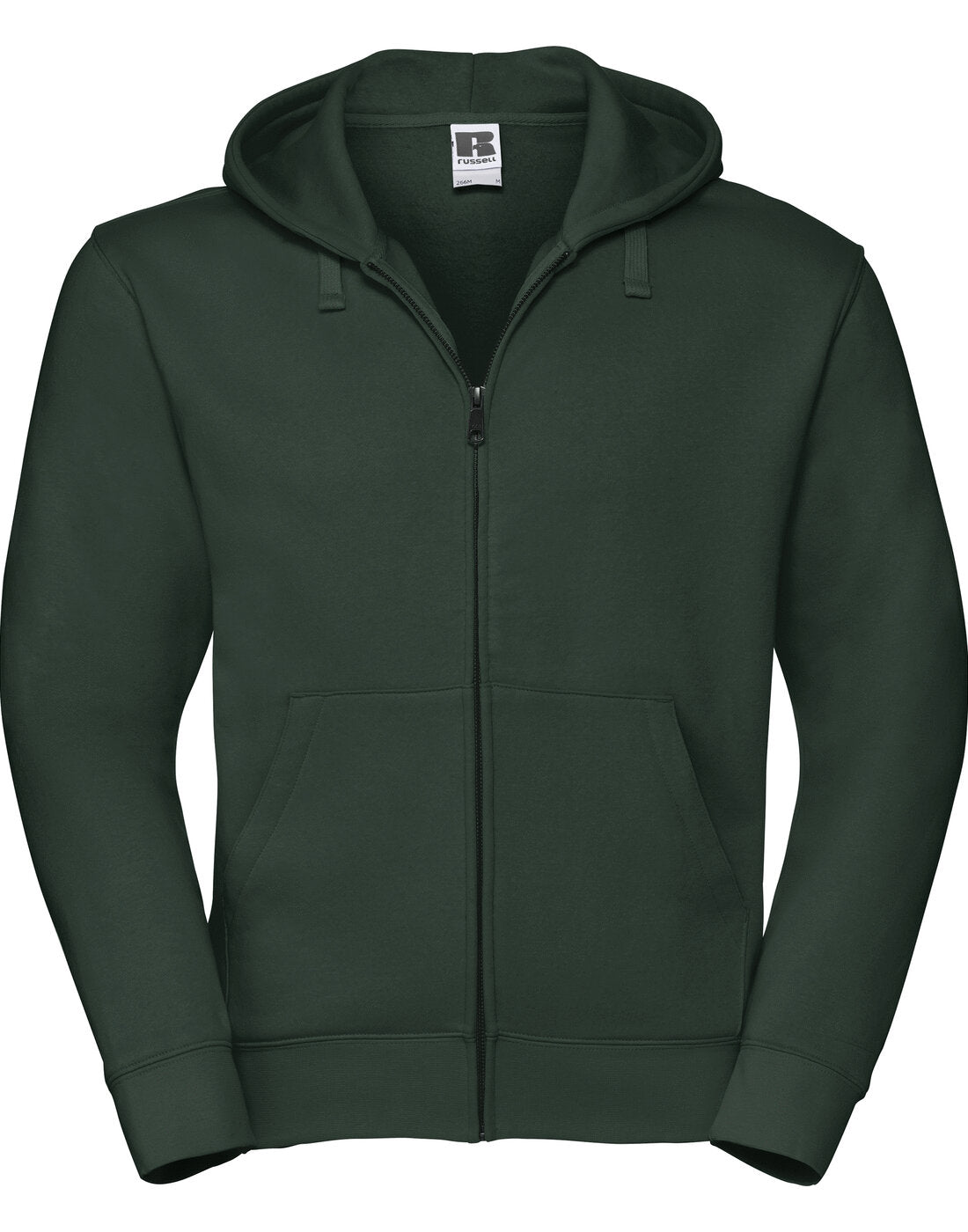 Russell Authentic Zipped Hood Bottle Green