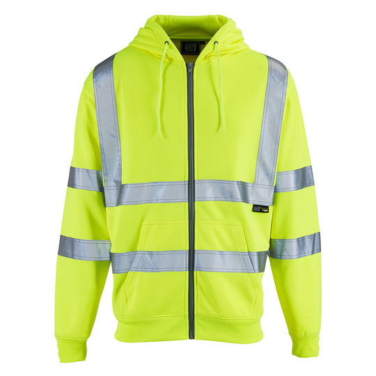 Supertouch Full Zip Hi Vis Hoodie in yellow cololur
