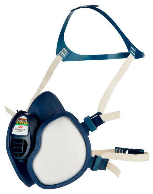 Dark grey 3M 4279+ Half-Face Respirator Mask with FFABEK1P3 rated filtration.