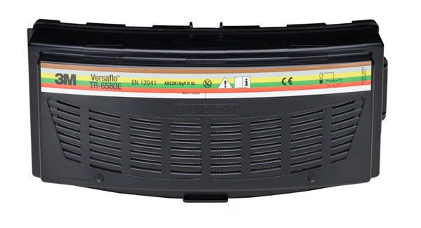 3M TR-6580E Versaflo ABE2K1HgP3 filter for broad protection against gases and particulates.