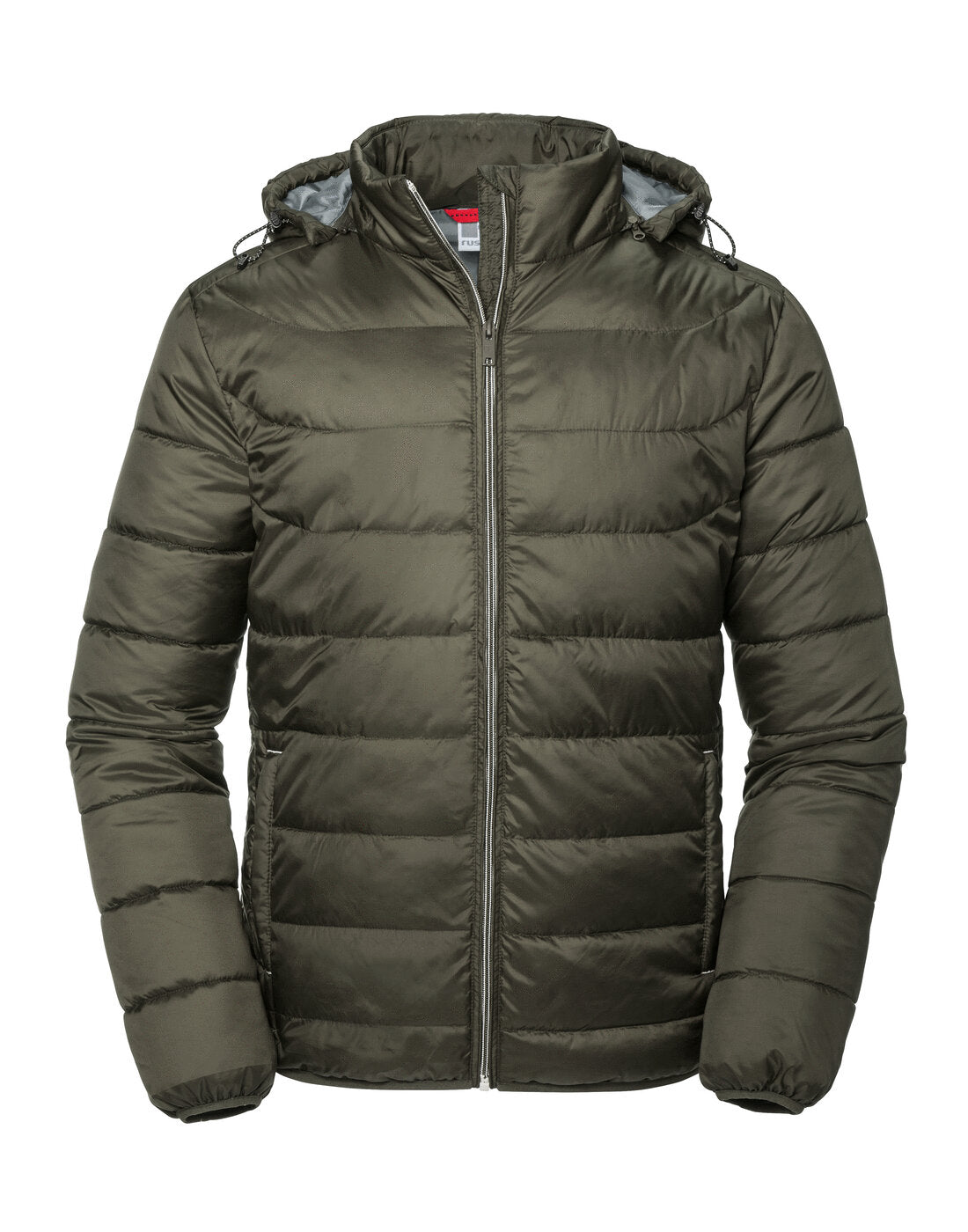 Russell Mens Hooded Nano Jacket Dark Olive