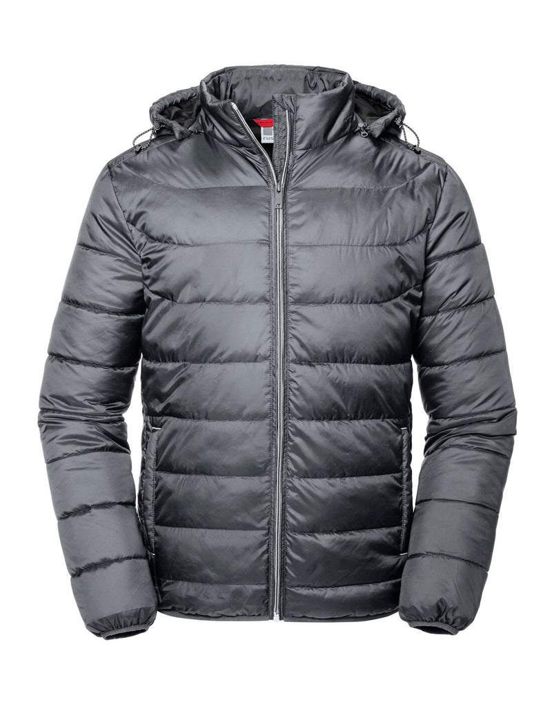 Russell Mens Hooded Nano Jacket Iron Grey