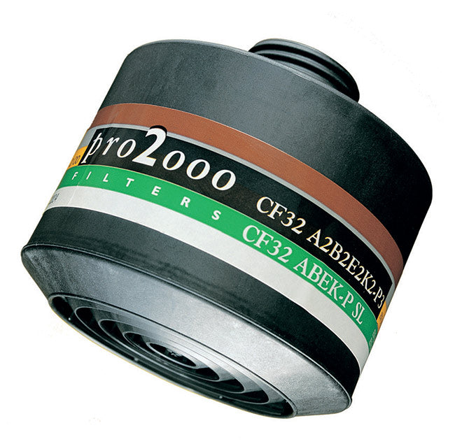 3M DT-4045E CF32 ABEK2P3 R D canister filter for high-level, broad-spectrum respiratory protection.