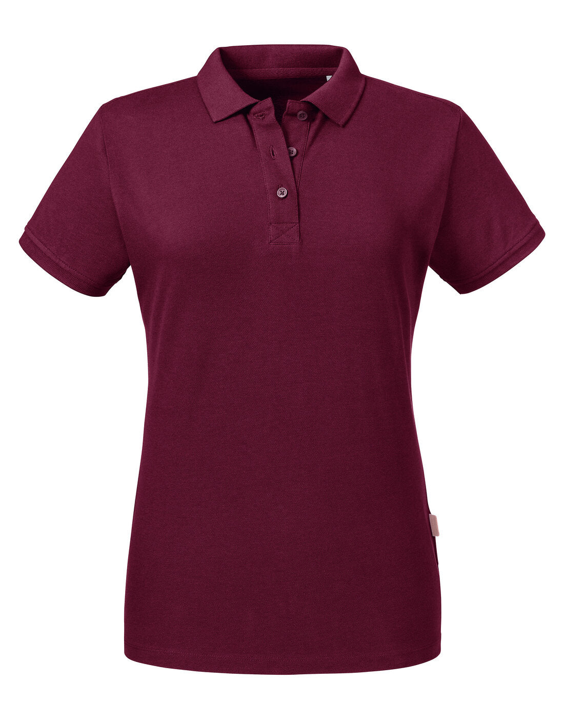 Russell Ladies Pure Organic Polo Burgundy