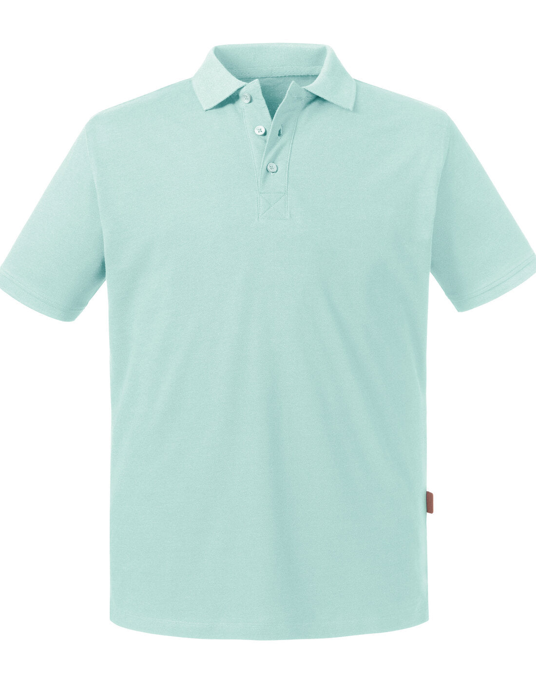 Russell Mens Pure Organic Polo Aqua