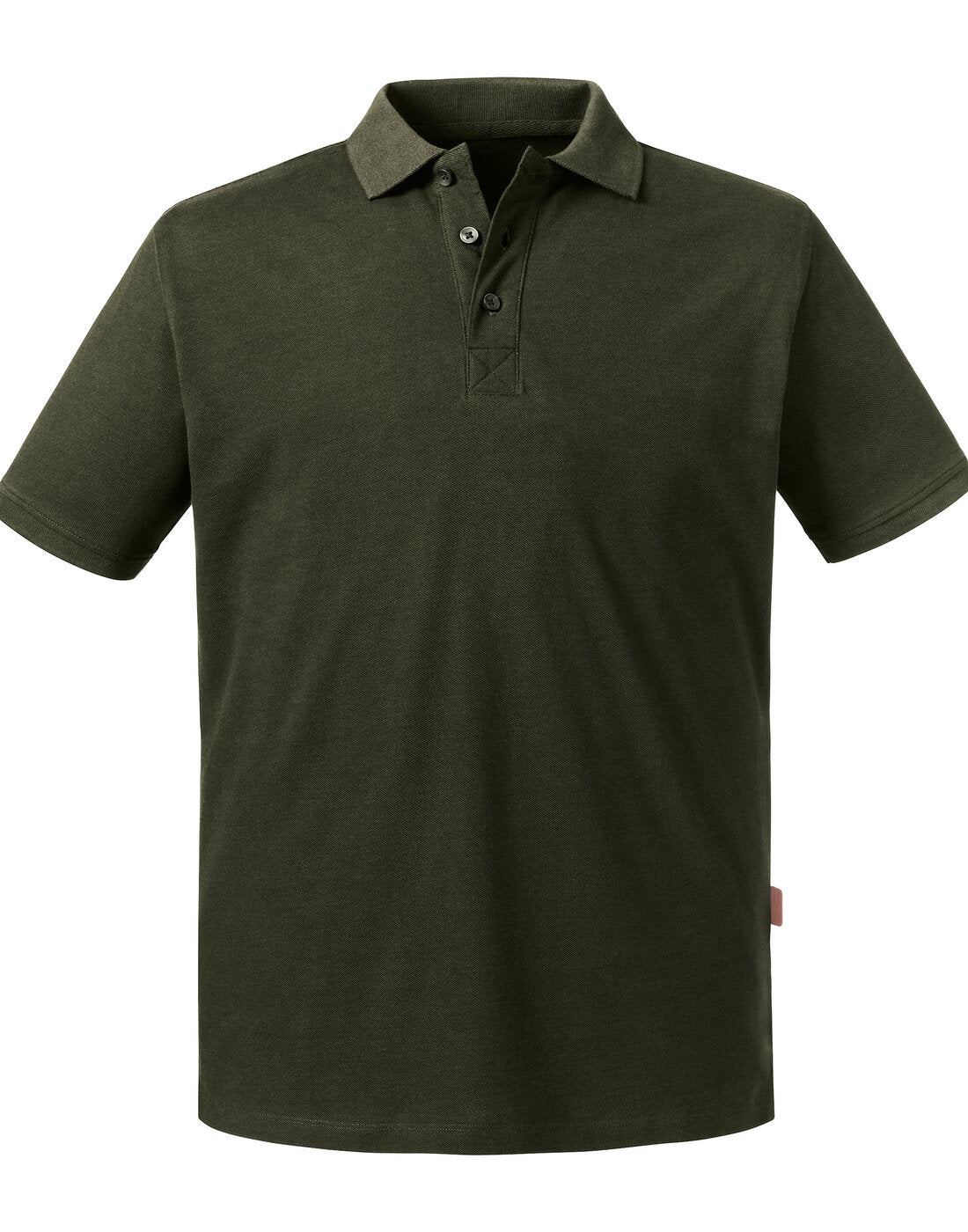 Russell Mens Pure Organic Polo Dark Olive