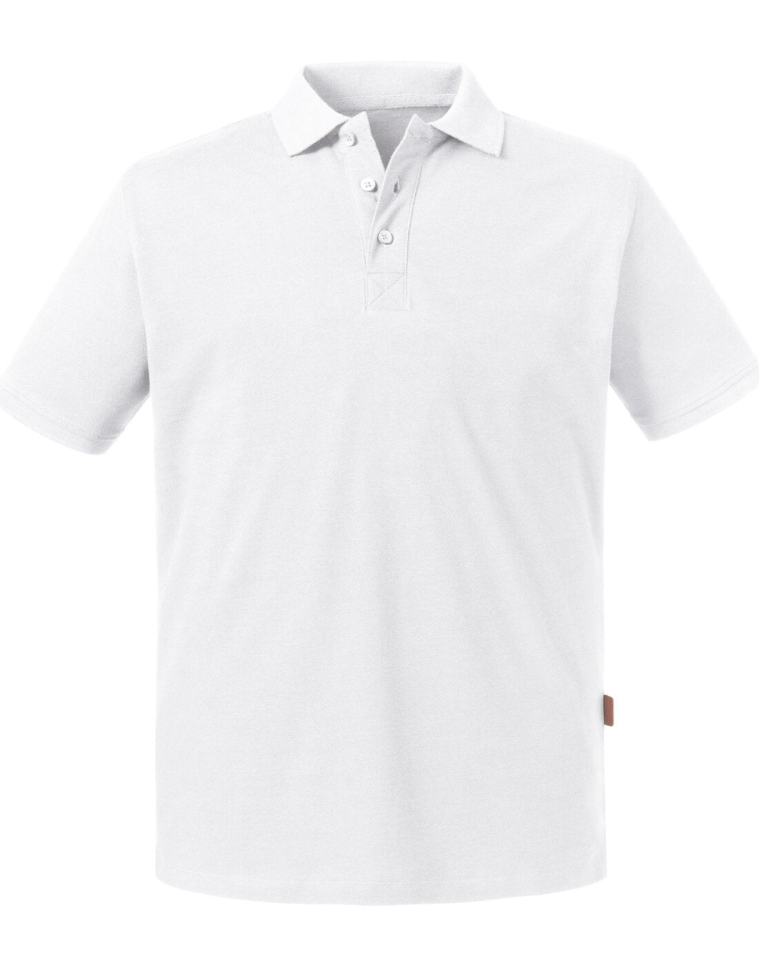 Russell Mens Pure Organic Polo White