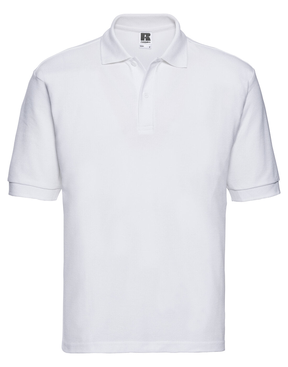 Russell Mens Classic Polycotton Polo White
