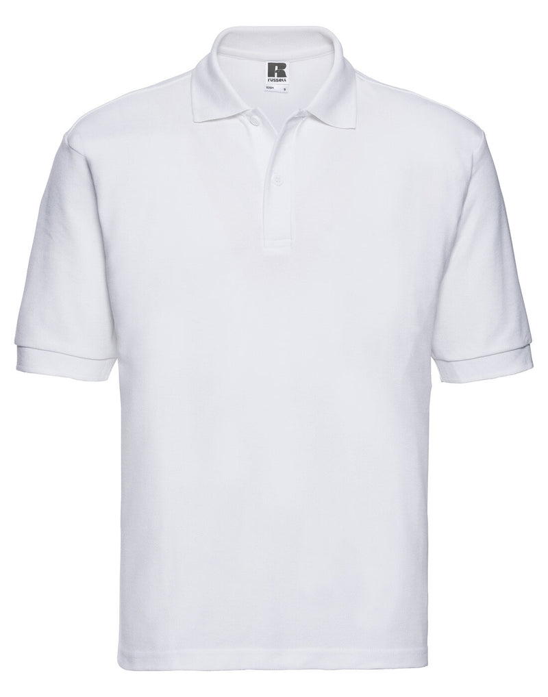 Russell Mens Classic Polycotton Polo White