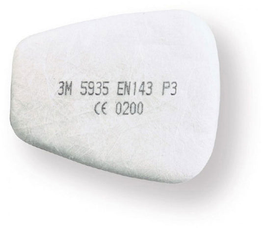 High-efficiency 3M 5935 P3R Particulate Filter for protection against fine dusts.