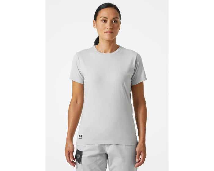 a woman wearing white Helly Hansen Womens Manchester T-Shirt