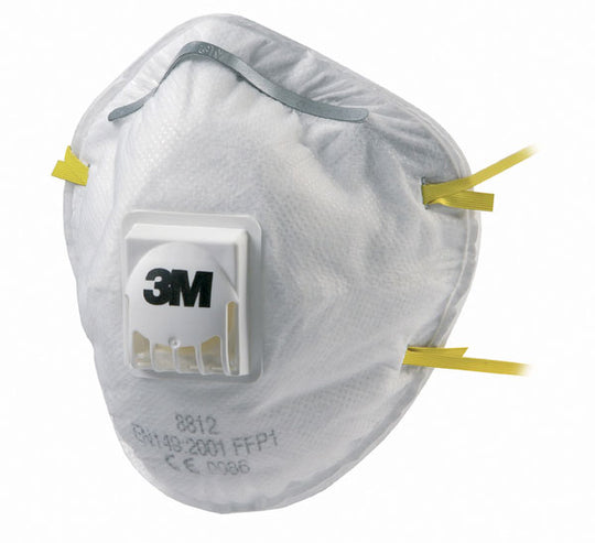 3M 8812 valved, cup-shaped disposable respirator mask, providing FFP1 protection.