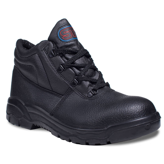 A pair of Supertouch Chukka Boot with safety-rated toe protection 