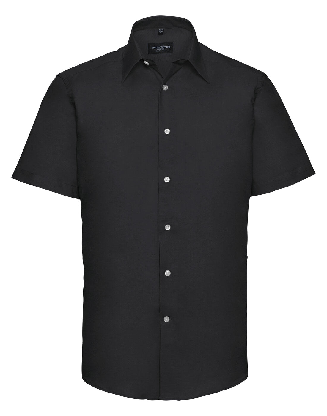 Russell Short Sleeve Tailored Oxford Shirt Black
