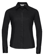 Russell Ladies Long Sleeve Fitted Polycotton Poplin Shirt - thumbnail 3