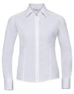 Russell Ladies Long Sleeve Fitted Polycotton Poplin Shirt - thumbnail 2