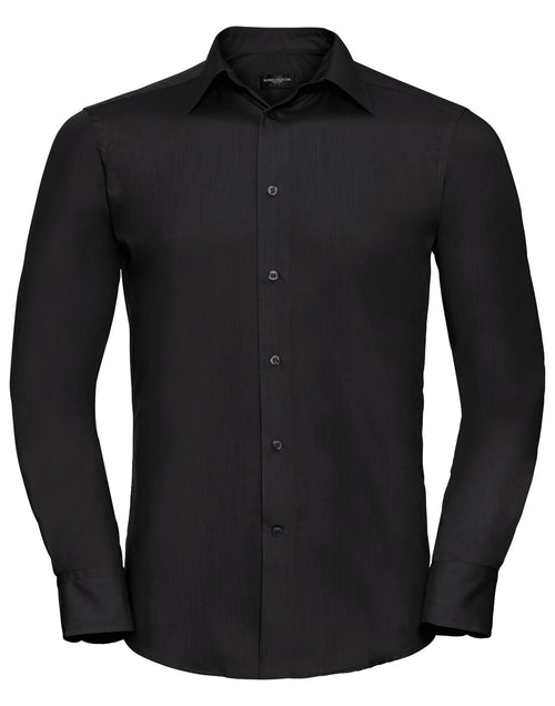 Russell Mens Long Sleeve Tailored Polycotton Poplin Shirt