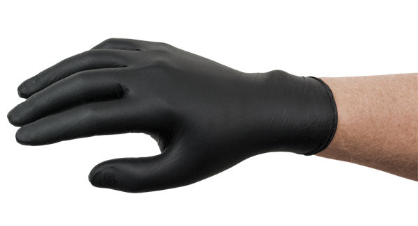 Ansell Microflex 93-852 black heavy-duty disposable glove.
