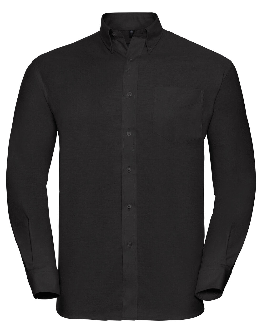Russell Mens Long Sleeve Oxford Shirt Black
