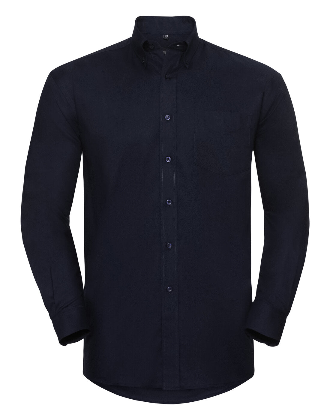 Russell Mens Long Sleeve Oxford Shirt Bright Navy