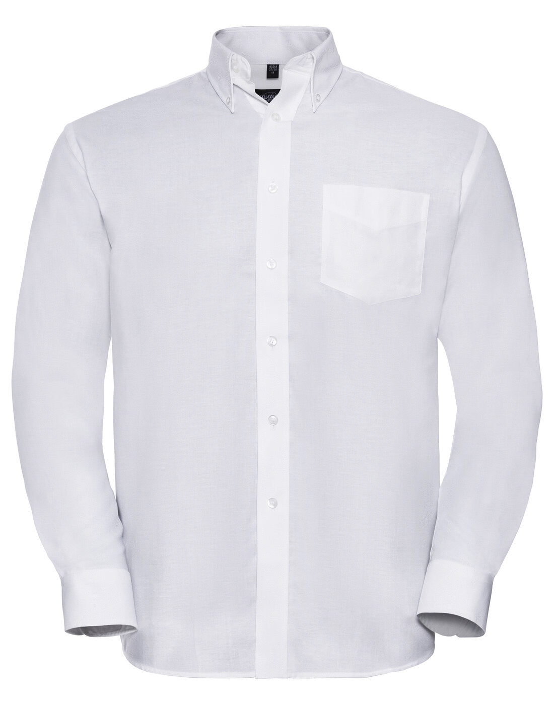 Russell Mens Long Sleeve Oxford Shirt White