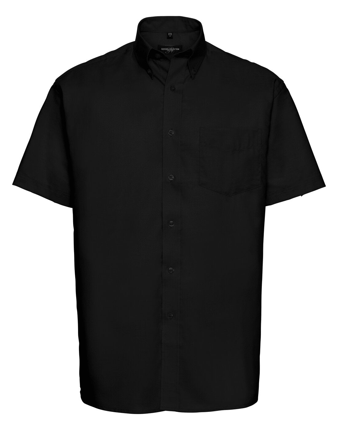 Russell Mens Short Sleeve Oxford Shirt Black