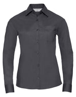 Russell Ladies Long Sleeve Polycotton Poplin Shirt - thumbnail 5