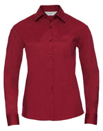 Russell Ladies Long Sleeve Polycotton Poplin Shirt - thumbnail 9