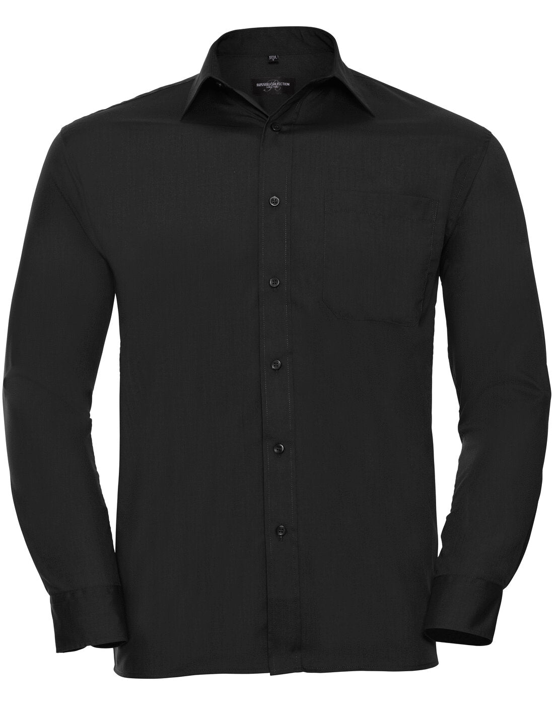 Russell Mens Long Sleeve Polycotton Poplin Shirt