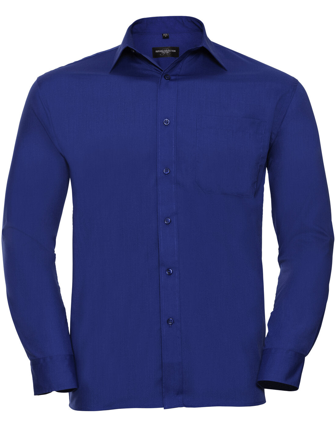 Russell Mens Long Sleeve Polycotton Poplin Shirt