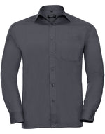 Russell Mens Long Sleeve Polycotton Poplin Shirt - thumbnail 5