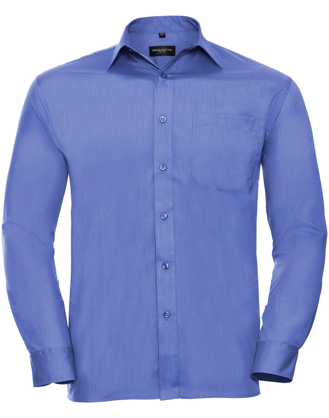 Russell Mens Long Sleeve Polycotton Poplin Shirt