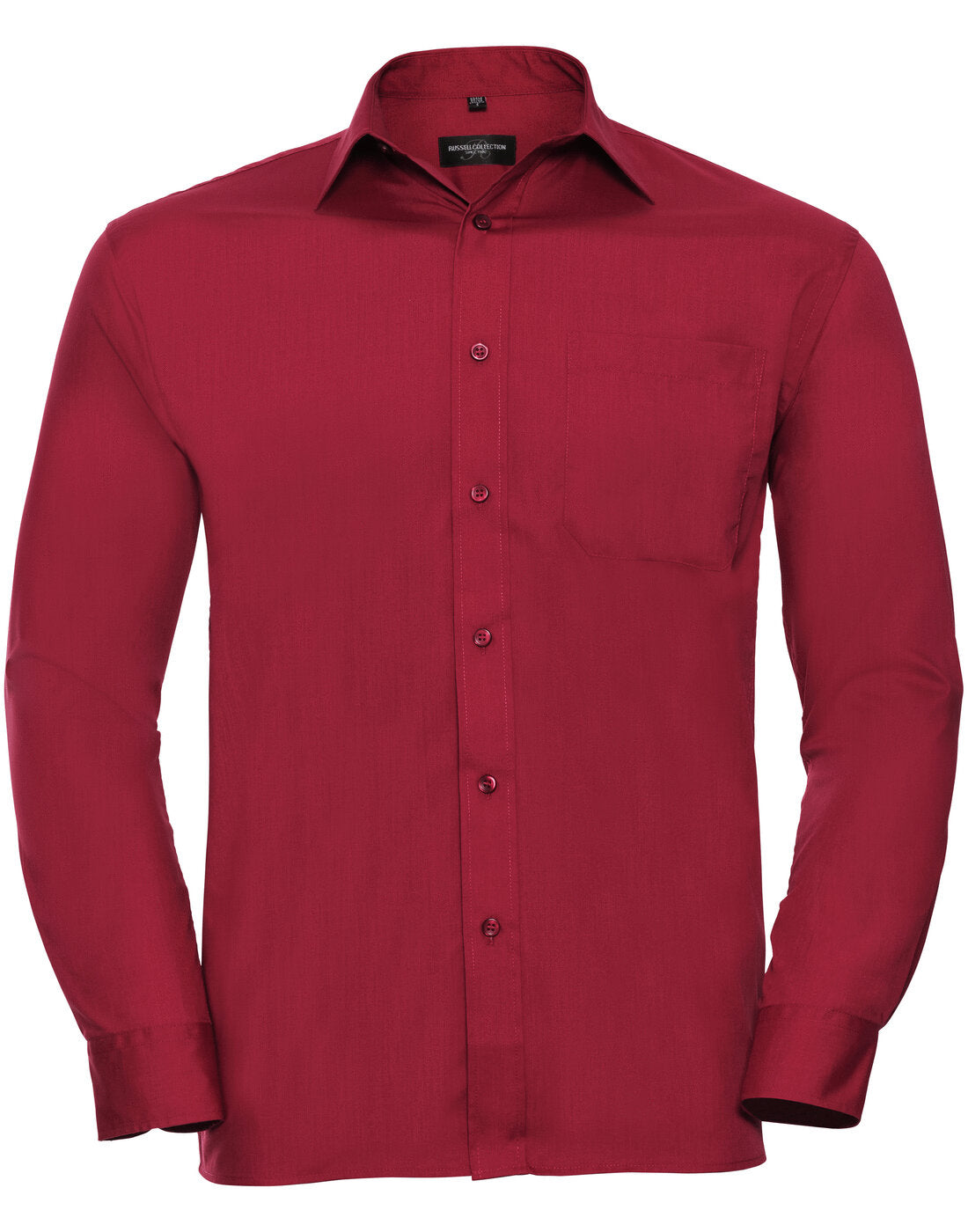 Russell Mens Long Sleeve Polycotton Poplin Shirt