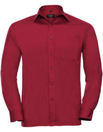 Russell Mens Long Sleeve Polycotton Poplin Shirt - thumbnail 9