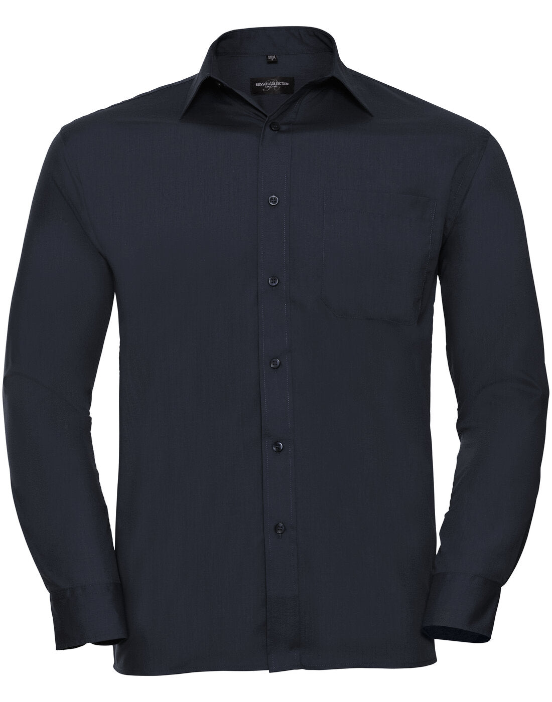 Russell Mens Long Sleeve Polycotton Poplin Shirt