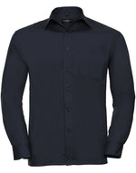 Russell Mens Long Sleeve Polycotton Poplin Shirt - thumbnail 2